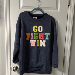 Navy Graphic Sweatshirt with Multicolor Letters